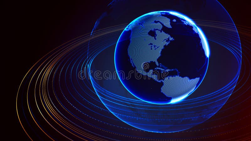 Planetă virtuală detaliată. globul digital tehnologic vector illustration