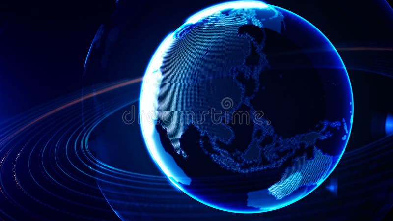 Planetă virtuală detaliată. globul digital tehnologic royalty free illustration