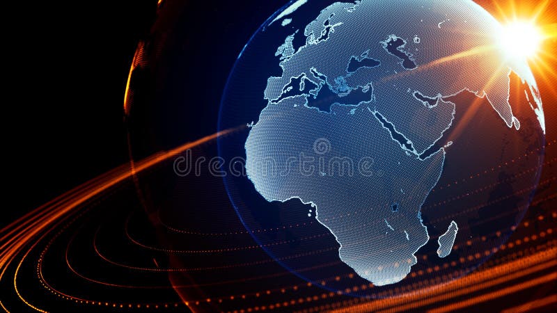 Planetă virtuală detaliată. globul digital tehnologic vector illustration