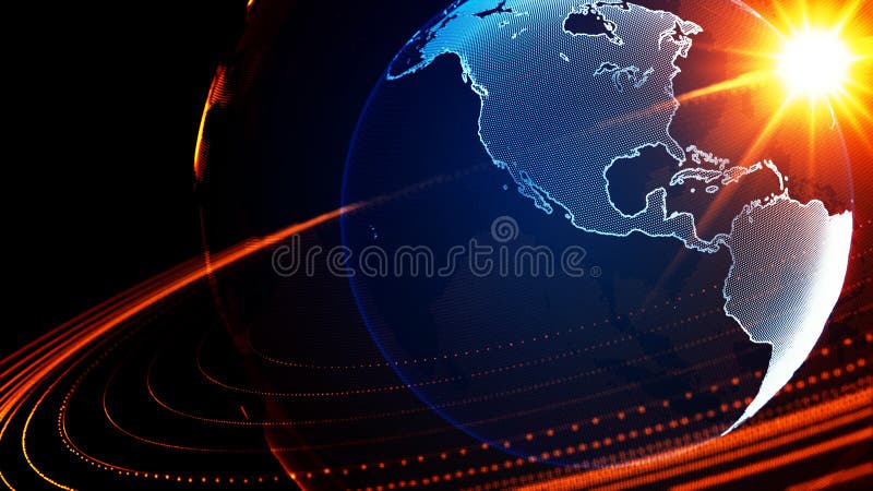 Planetă virtuală detaliată. globul digital tehnologic vector illustration
