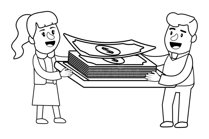 Planificaci?n financiera del trabajo en equipo de las actividades bancarias blanco y negro libre illustration Planificaci?n financiera del trabajo en equipo de las actividades bancarias blanco y negro libre illustration