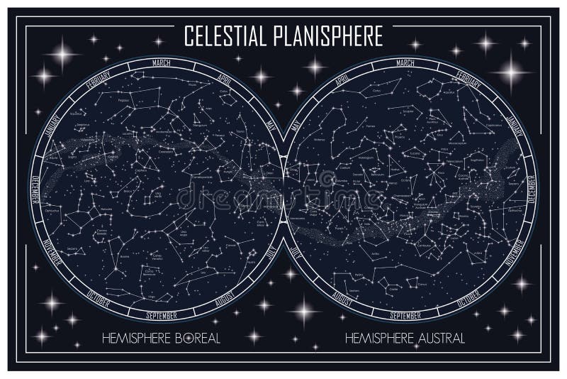 Planisphere céleste illustration de vecteur. Illustration du cosmos 93779196