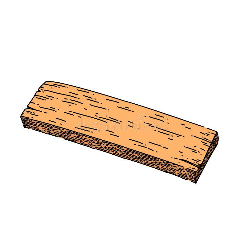 Hand drawn sketch wooden plank Royalty Free Vector Image