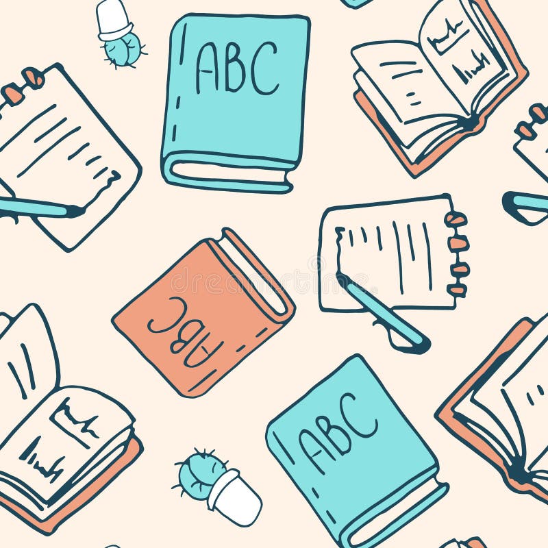 Planner and diary seamless pattern vector illustration