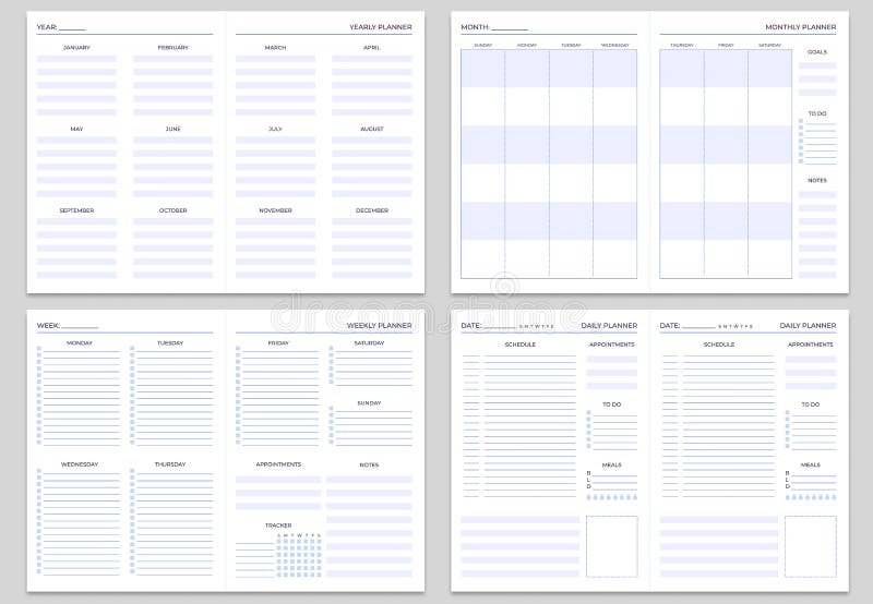 Daily Weekly Monthly Task List Template from thumbs.dreamstime.com