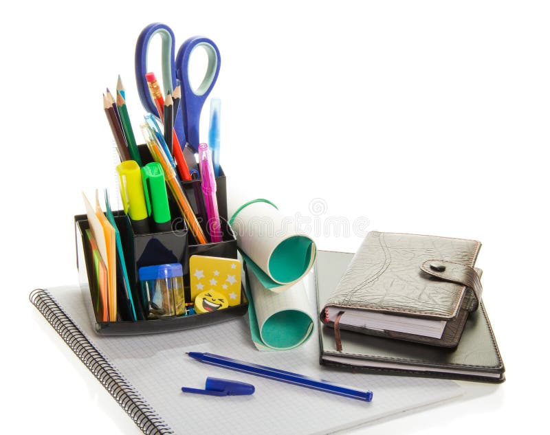 Daily Planner, Office Supply, and the Notepad Stock Photo Image of