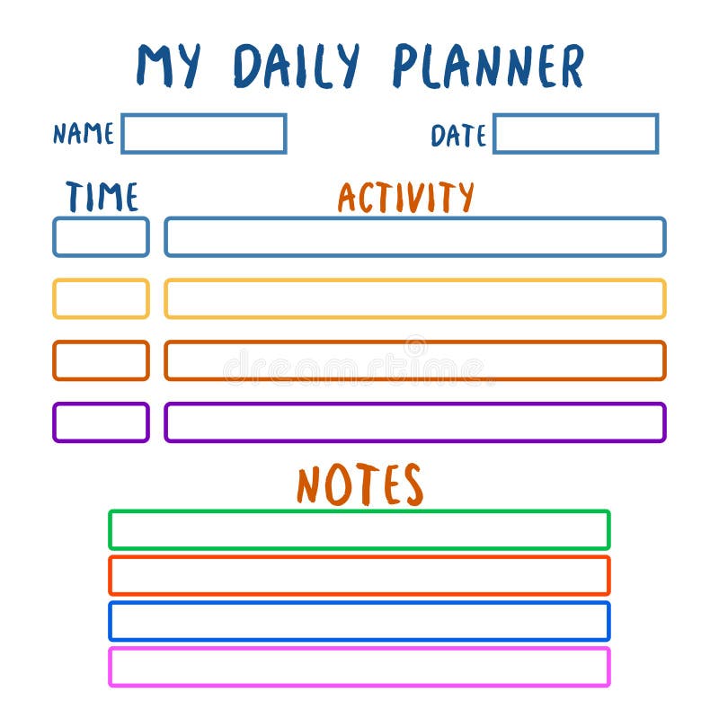 Preschool Daily Schedule Template from thumbs.dreamstime.com