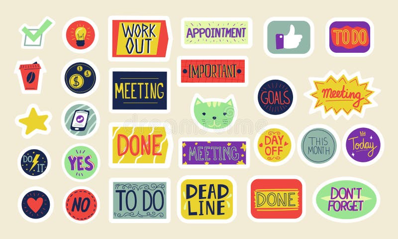 Study Student Planner Stickers - School Stickers - Appointment