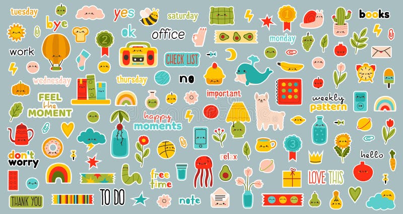Cute Planner Stickers Organizer Tags Color Patterns And Calendar Icons  Check Planners And Weekly Days Label Vector Set Stock Illustration -  Download Image Now - iStock