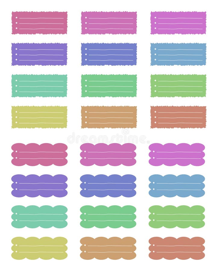 Bullet Journal Stickers Sheet. Cute Digital Printable Sticker for Journal.  Stock Illustration - Illustration of banner, sticker: 135628407