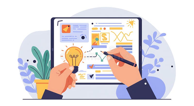 AI-Powered Idea Generation royalty free illustration