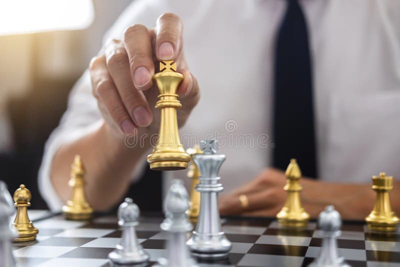 Planning and Strategic concept, Businessman playing chess and thinking strategy about crash overthrow the opposite team and royalty free stock photos Planning and Strategic concept, Businessman playing chess and thinking strategy about crash overthrow the opposite team and royalty free stock photos