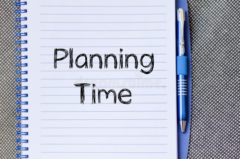 Planning time text concept on notebook royalty free stock images