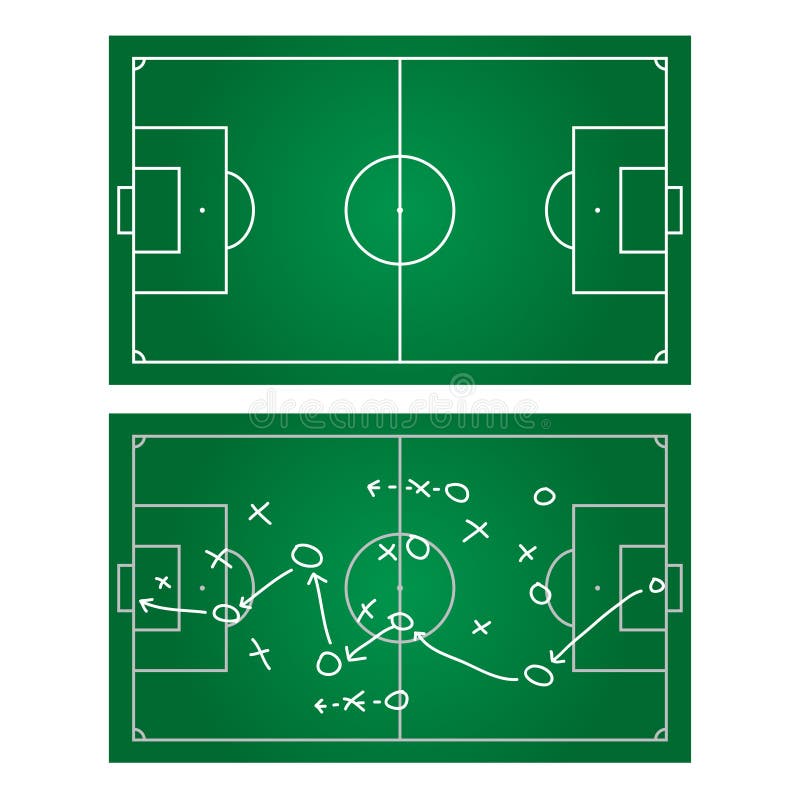 Plano de jogo para o futebol no quadro-negro