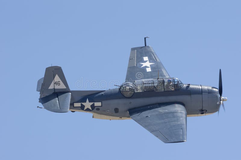 Plano da guerra do vintage de US Navy Grumman TBM-3E foto de stock royalty free Plano da guerra do vintage de US Navy Grumman TBM-3E foto de stock royalty free