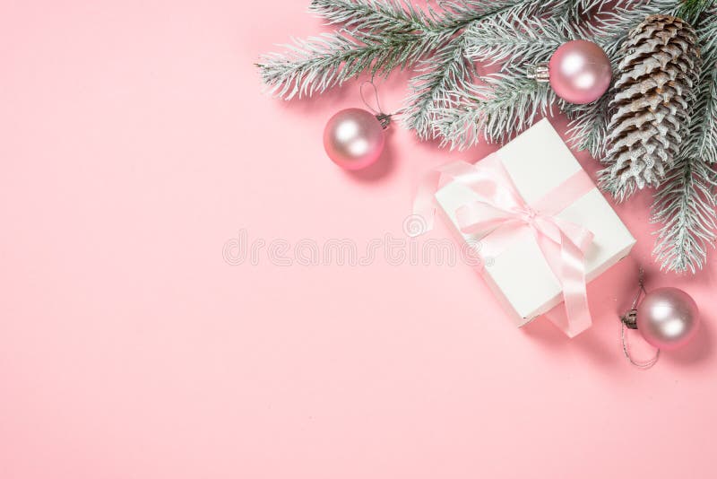 Plano De Natal Com Fundo De Natal, Caixa De Natal Presente, Cor-de-rosa  Imagem de Stock - Imagem de minimalista, fundo: 164489115