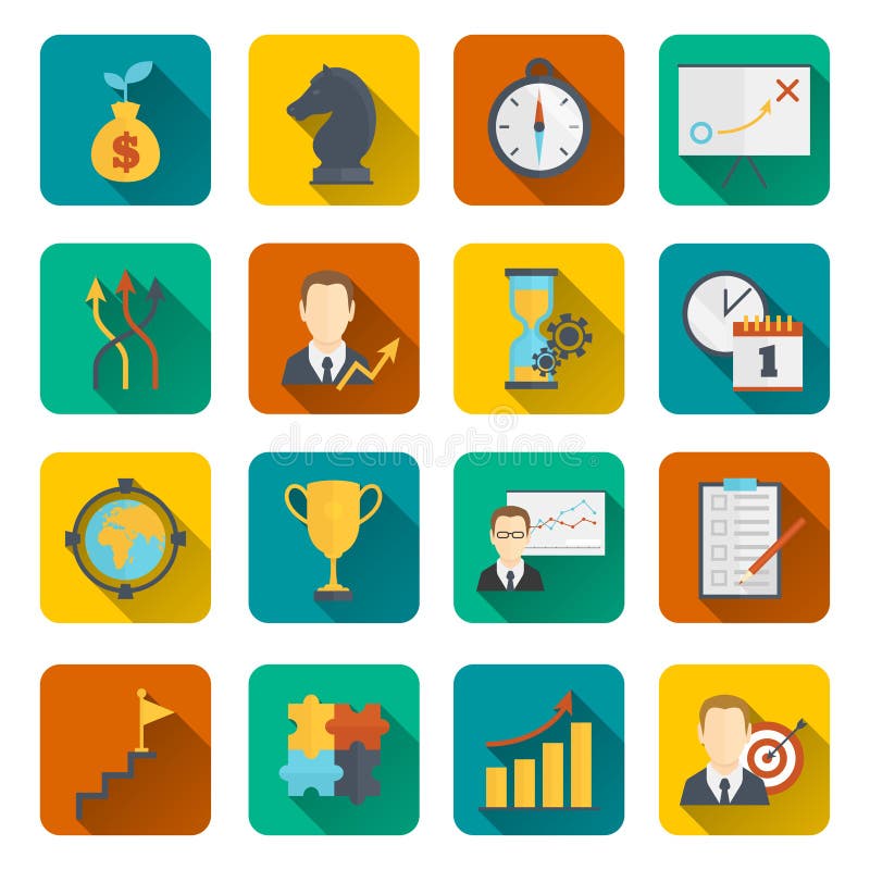Plano de planificación del icono de la estrategia empresarial ilustración del vector Plano de planificación del icono de la estrategia empresarial ilustración del vector