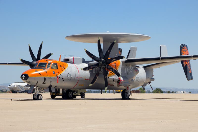 Avião radar E-2C Hawkeye foto editorial. Imagem de aeroespacial