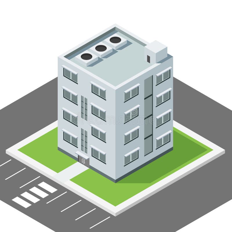 Plano urbano de la casa del edificio isométrico del extracto del vector stock de ilustración Plano urbano de la casa del edificio isométrico del extracto del vector stock de ilustración