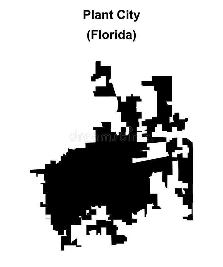 Plant City outline map stock vector - Plant City Outline Map Florida Blank 357255791 