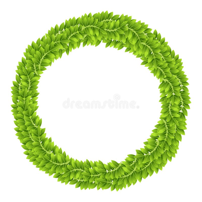 Plant Leaf Leaves Green Wreath Frame Board Stock Vector - Illustration ...