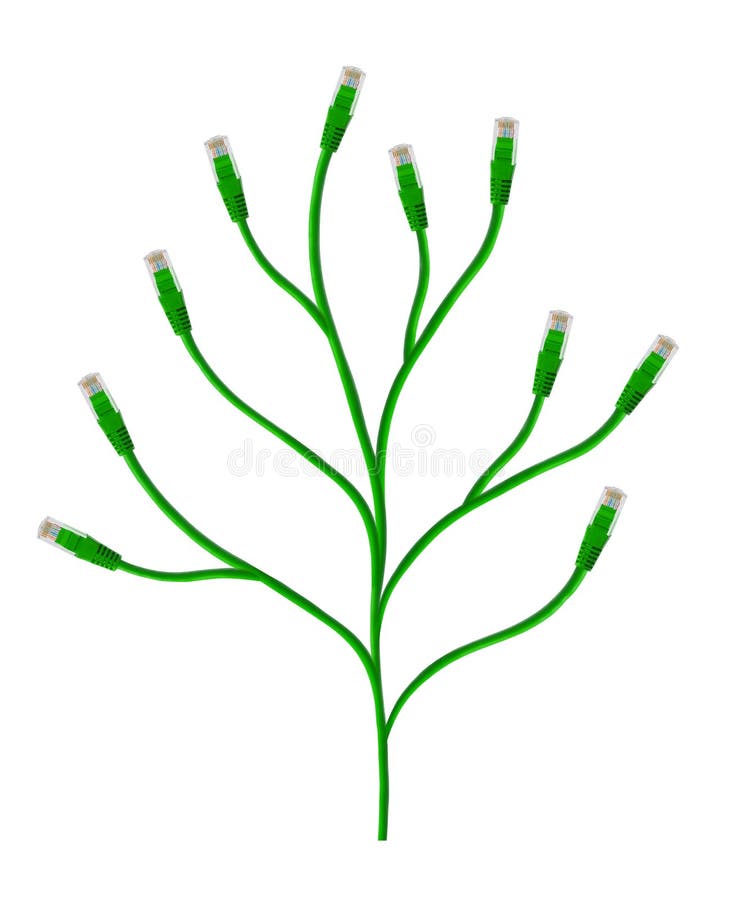 Plant made of computer cable royalty free stock photography