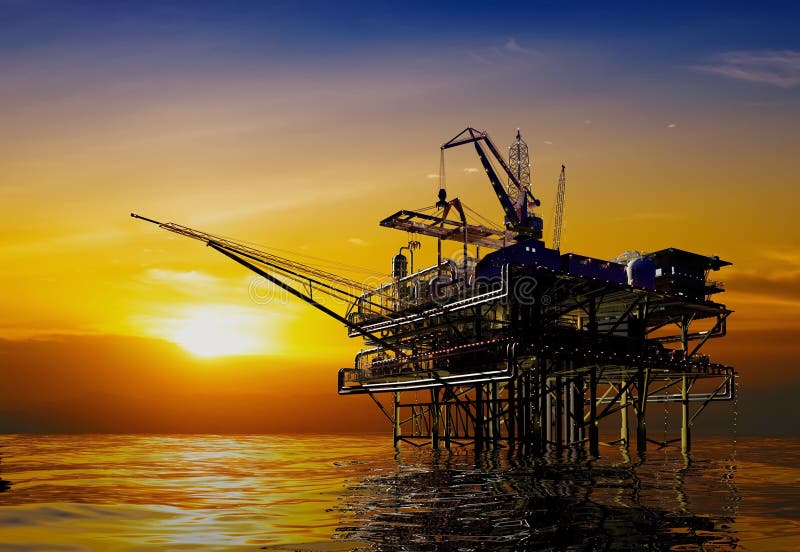 The plant at night. stock illustration