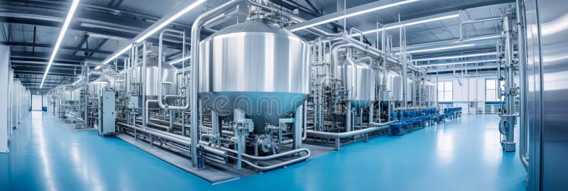 Plant for processing agricultural products and silos for dry cleaning and storage of agricultural products. Generative royalty free illustration