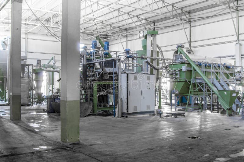A Plant for Recycling Bottles Stock Photo Image of process