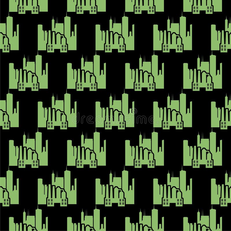 Plant recycling garbage icon isolated seamless pattern on black background vector illustration