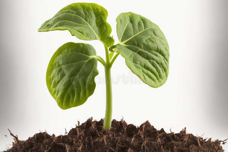Plant for Summer Squash. Sprout with Its First Genuine Leaf Stock