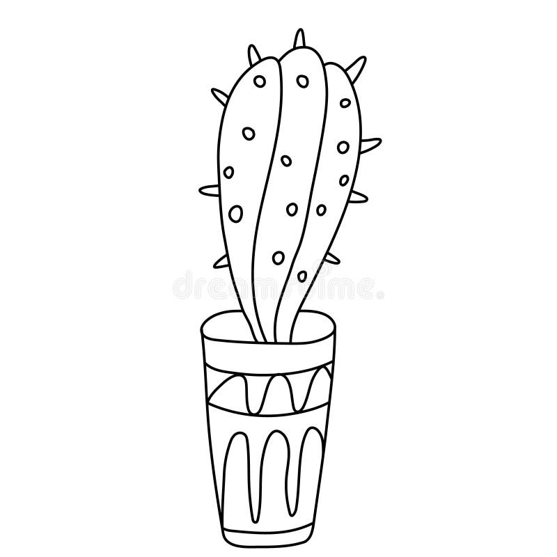 cacto no personagem de desenho animado de pote, estilo de design plano 12736256 Vetor no Vecteezy