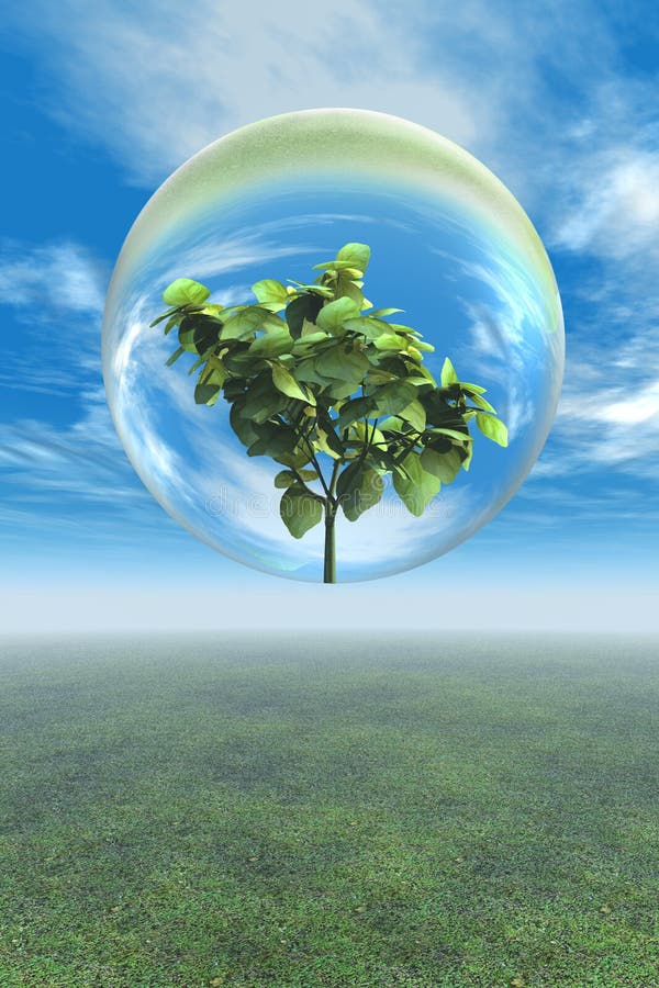 Planta frondosa en la burbuja de cristal libre illustration Planta frondosa en la burbuja de cristal libre illustration