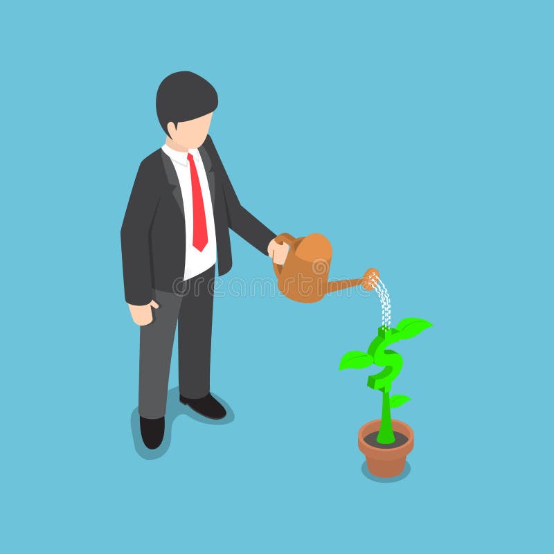 planta molhando da flor do dólar ilustração royalty free planta molhando da flor do dólar ilustração royalty free