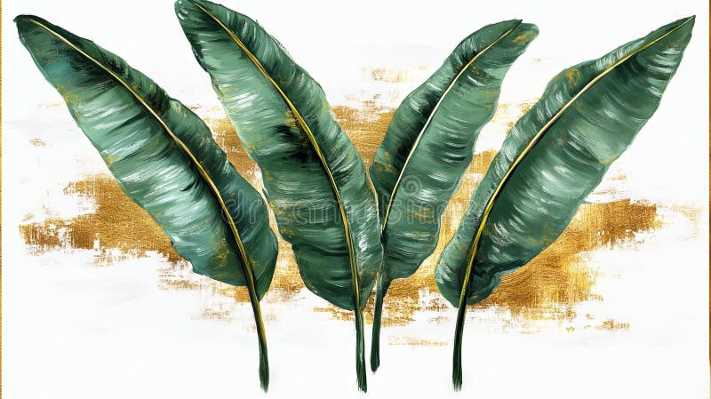 Plantații artizanale de frunziș abstract inspirat pe mai multe pânze stock images
