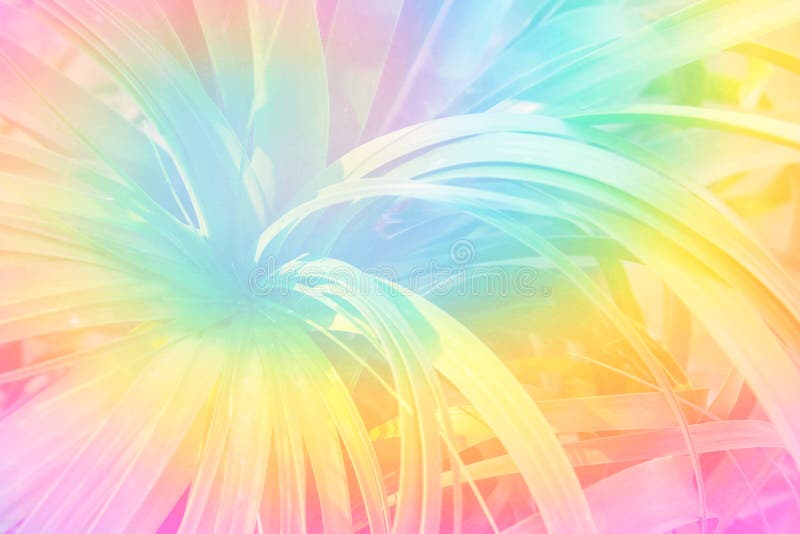 Plantes exotiques de nature d'été de la forêt tropicale de fond dans les couleurs pastel de néon arc-en-ciel