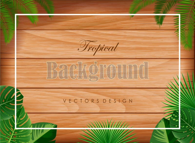Plantes tropicales sur le fond en bois texturisé illustration stock Plantes tropicales sur le fond en bois texturisé illustration stock