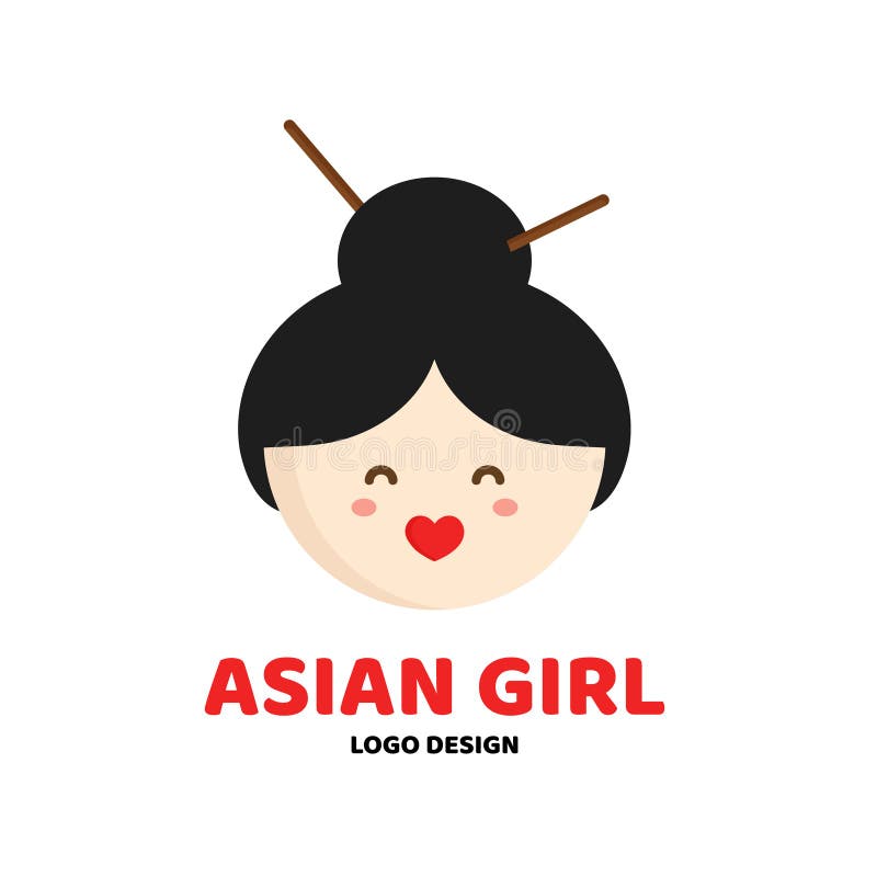 Plantilla asiática del logotipo de la cara de la muchacha de la belleza linda libre illustration Plantilla asiática del logotipo de la cara de la muchacha de la belleza linda libre illustration