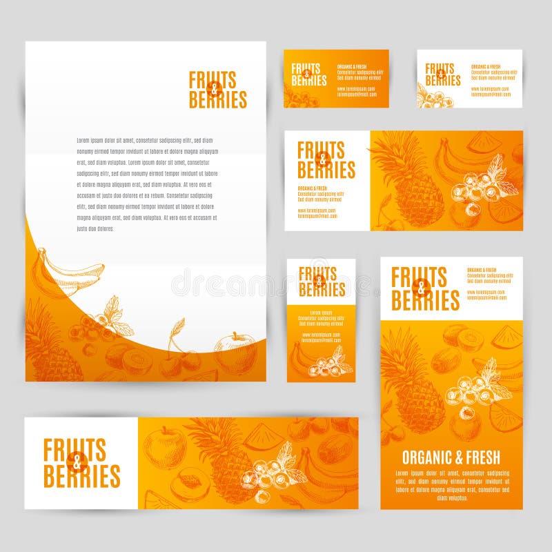Plantilla corporativa dibujada mano del vector fijada con libre illustration Plantilla corporativa dibujada mano del vector fijada con libre illustration