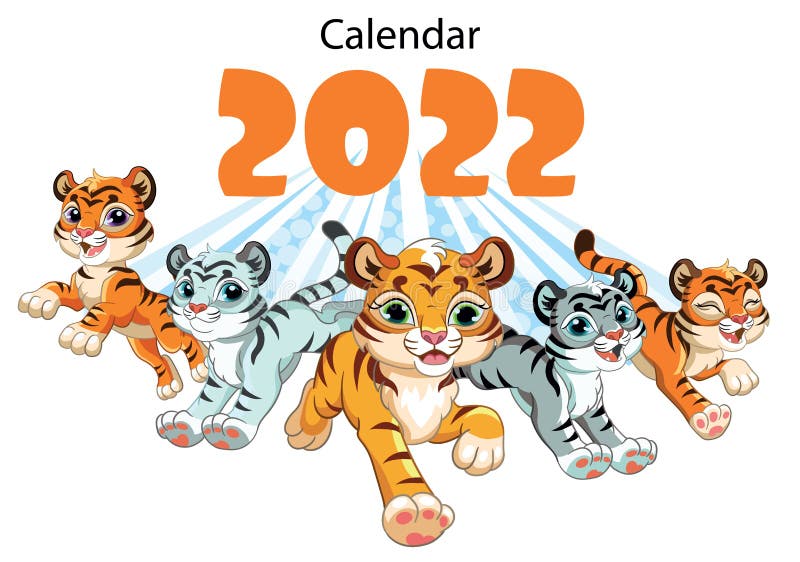 Diseño de calendario horizontal para niños de escritorio para noviembre de  2022, el año del Tigre en el calendario chino. Lindo personaje de tigre con  nieve Imagen Vector de stock - Alamy