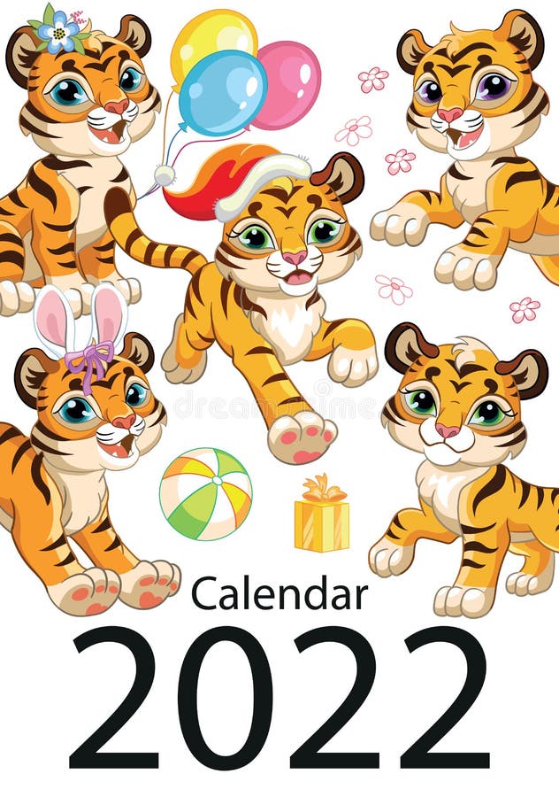 Plantilla De Diseño De Calendario De Pared De Tigre Para Septiembre De 2022  Ilustración del Vector - Ilustración de tarjeta, feliz: 222779715