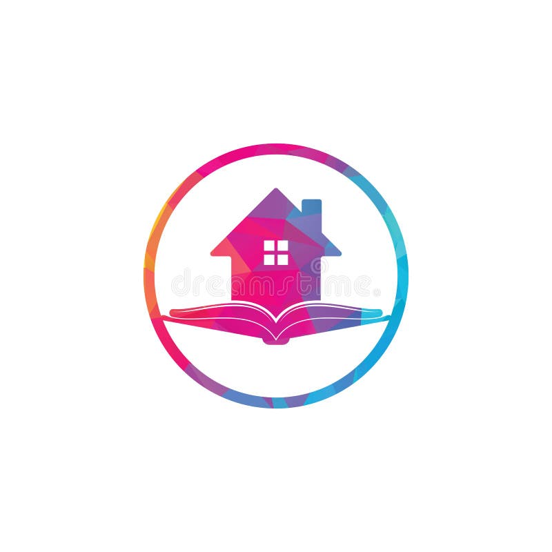 Plantilla de diseño de logotipo de casa de libro. ilustración del vector