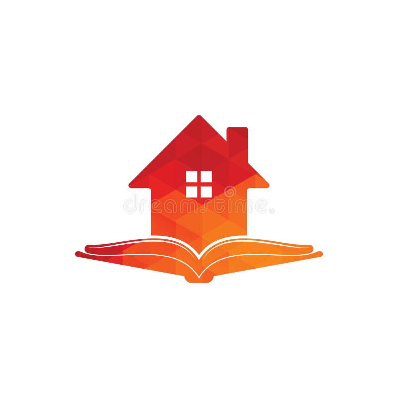 Plantilla de diseño de logotipo de casa de libro. ilustración del vector