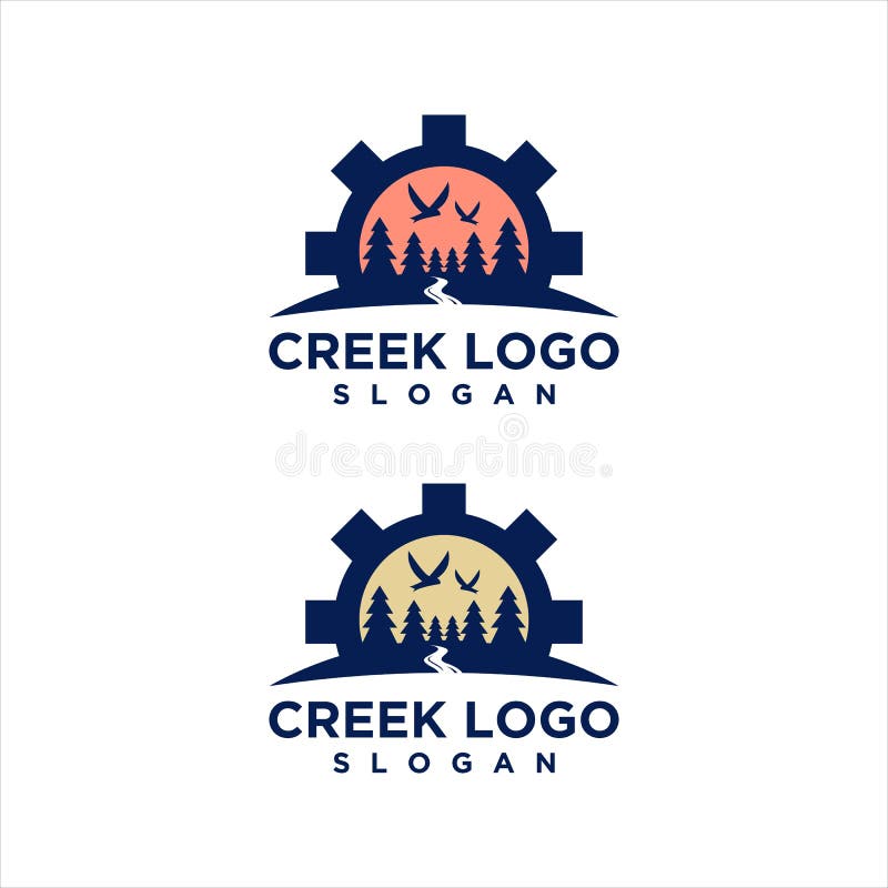 Plantilla de diseño de vectores de logotipo de río creek