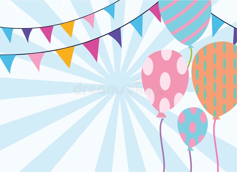 Plantilla de fondo de globo de cumpleaños Feliz Diseño Ilustración de material vector libre illustration