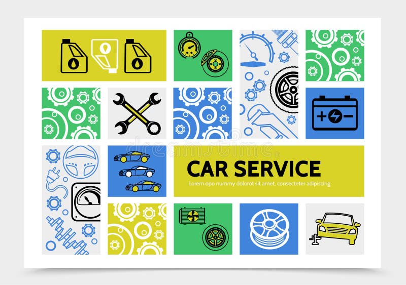 Plantilla de Infographic del servicio del coche libre illustration Plantilla de Infographic del servicio del coche libre illustration
