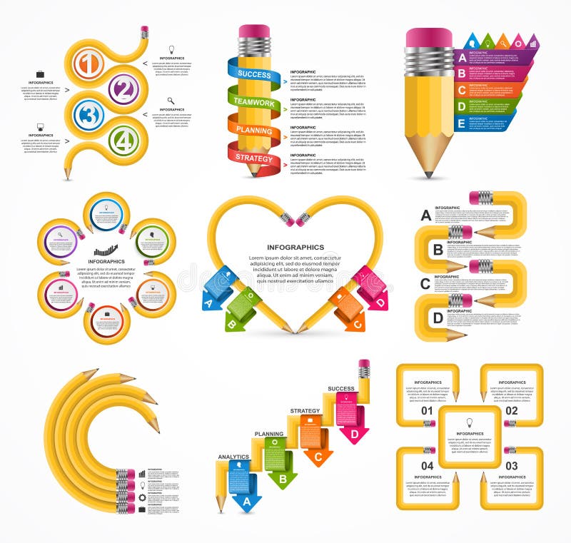 Plantilla de Infographics de la educación de la colección Infographics para la bandera de las presentaciones o de la información libre illustration Plantilla de Infographics de la educación de la colección Infographics para la bandera de las presentaciones o de la información libre illustration