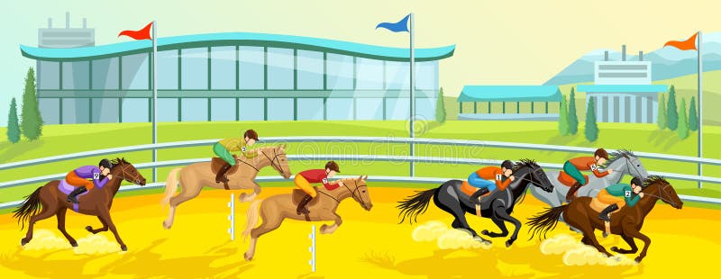 Plantilla de la historieta del deporte ecuestre ilustración del vector Plantilla de la historieta del deporte ecuestre ilustración del vector