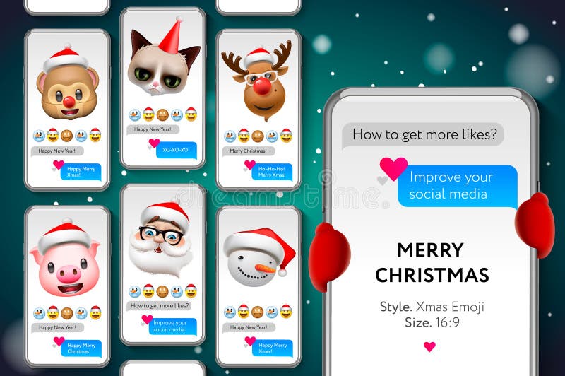 Plantilla de las historias de la Feliz Navidad con Las caras sonrientes de Navidad Emojis, fluyendo, vector el ejemplo libre illustration Plantilla de las historias de la Feliz Navidad con Las caras sonrientes de Navidad Emojis, fluyendo, vector el ejemplo libre illustration