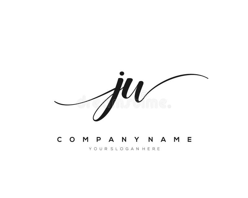 Plantilla de logotipo de escritura a mano inicial JW vectorial stock de ilustración
